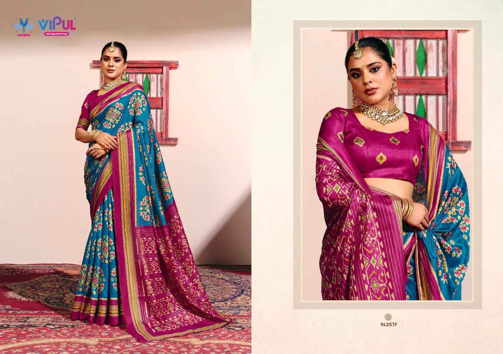 Sentosa silk Vol 13 94257 Series By Vipul Fashion Indian Traditional Wear Collection Beautiful Stylish Fancy Colorful Party Wear & Occasional Wear Weightless Sarees At Wholesale Price